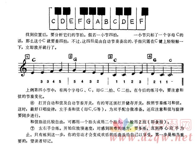 107电子琴入门手指与音位