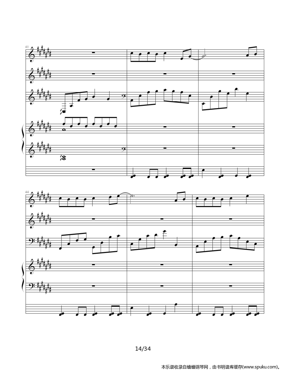 JJ林俊杰歌曲串烧14-钢琴谱-曲谱