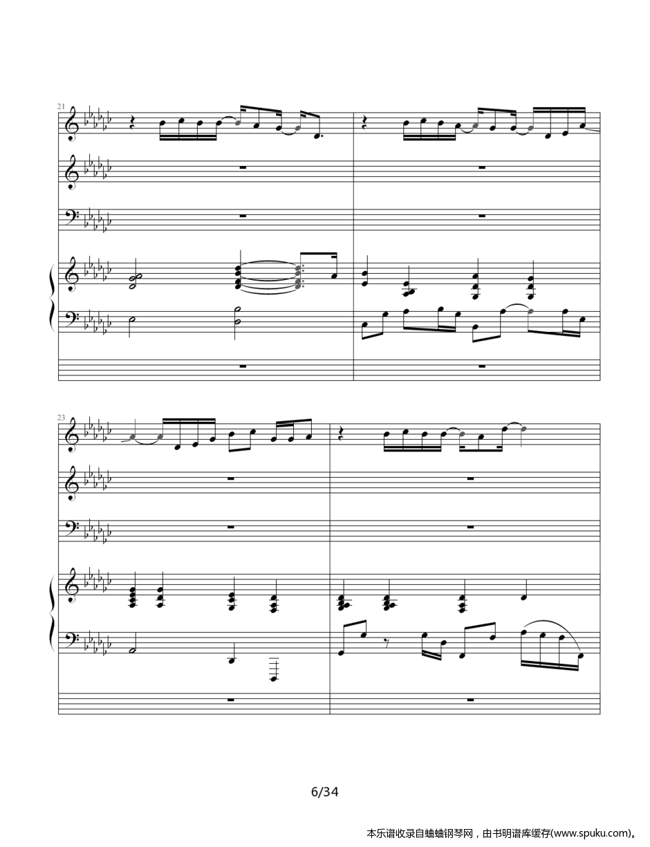 JJ林俊杰歌曲串烧6-钢琴谱-曲谱
