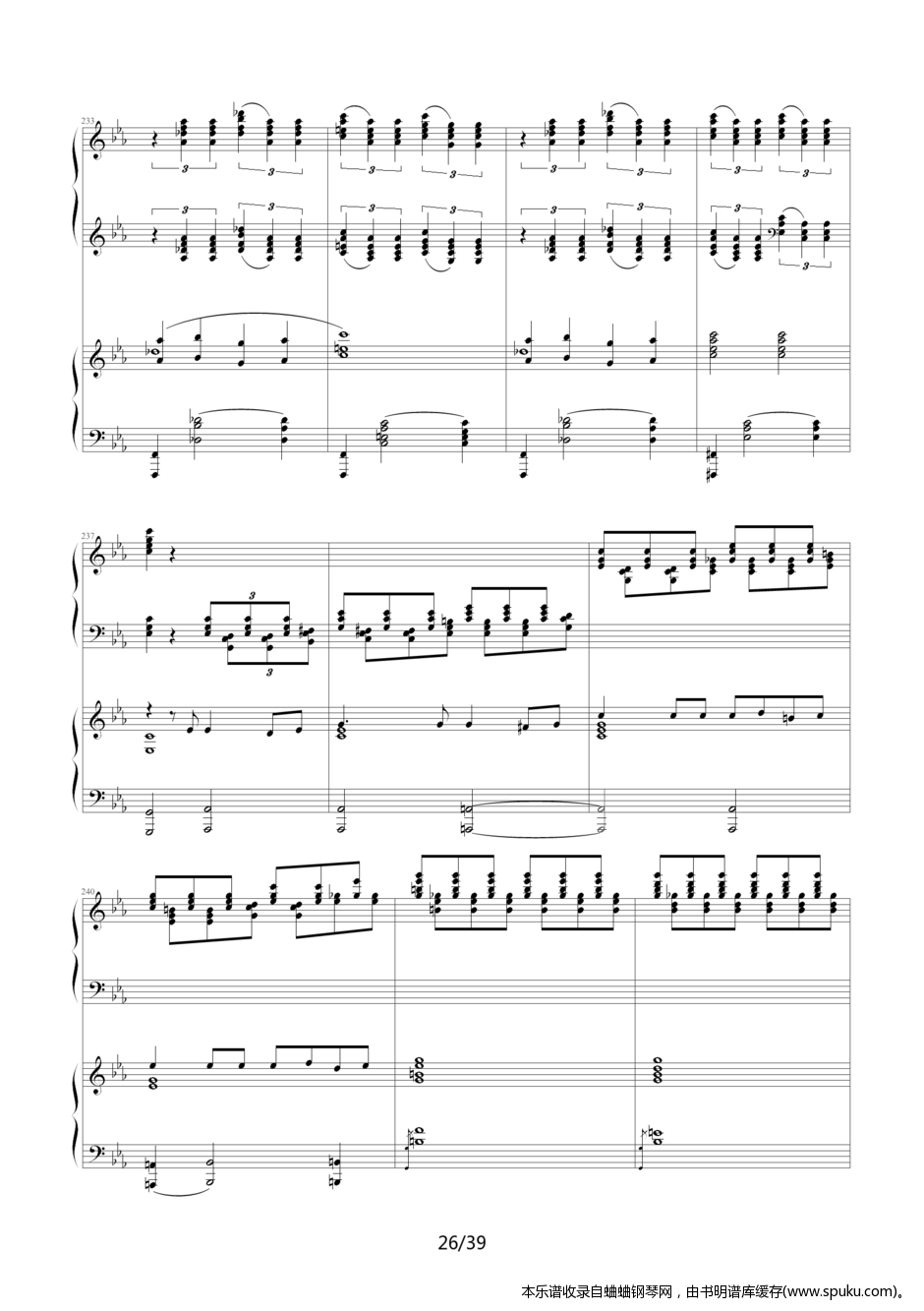 c小调第二钢琴协奏曲26-钢琴谱-曲谱