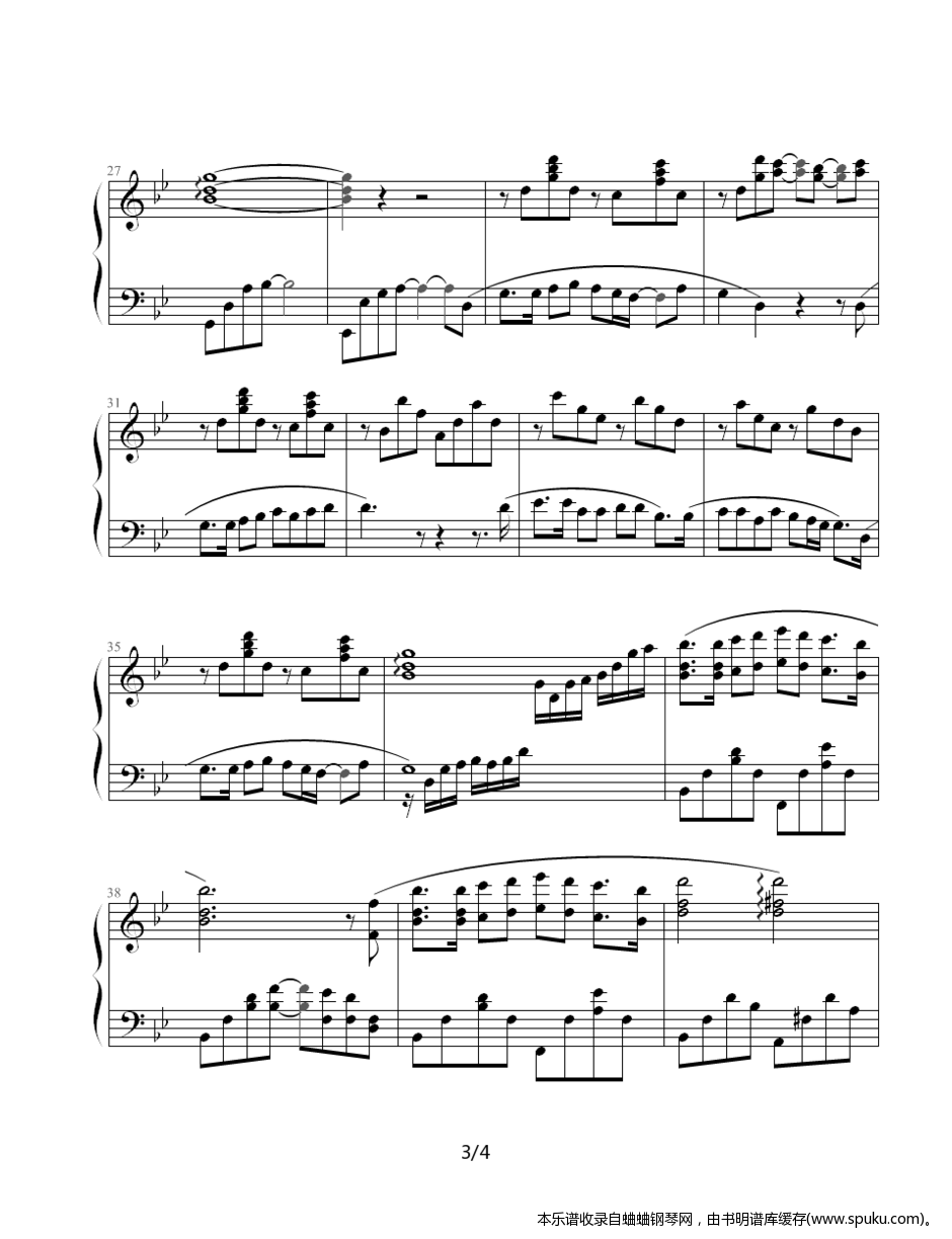 情网3-钢琴谱-曲谱