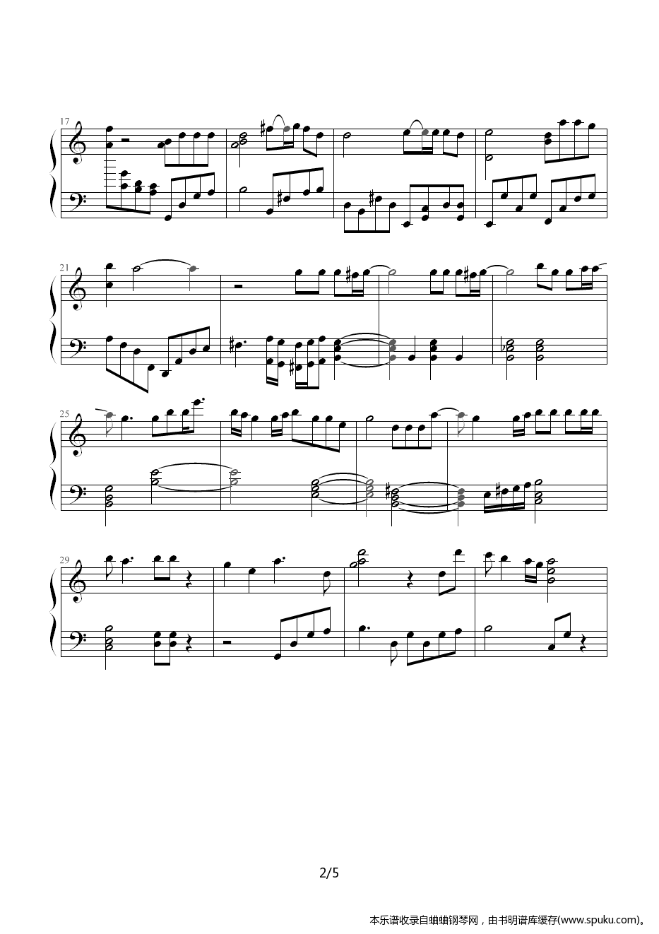 自言自语2-钢琴谱-曲谱