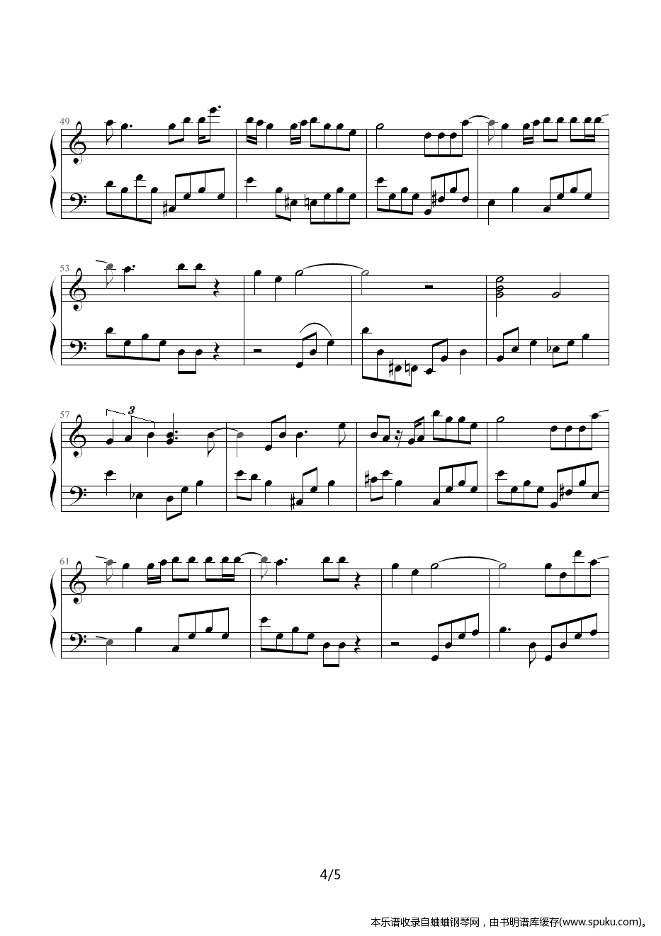 自言自语4-钢琴谱-曲谱