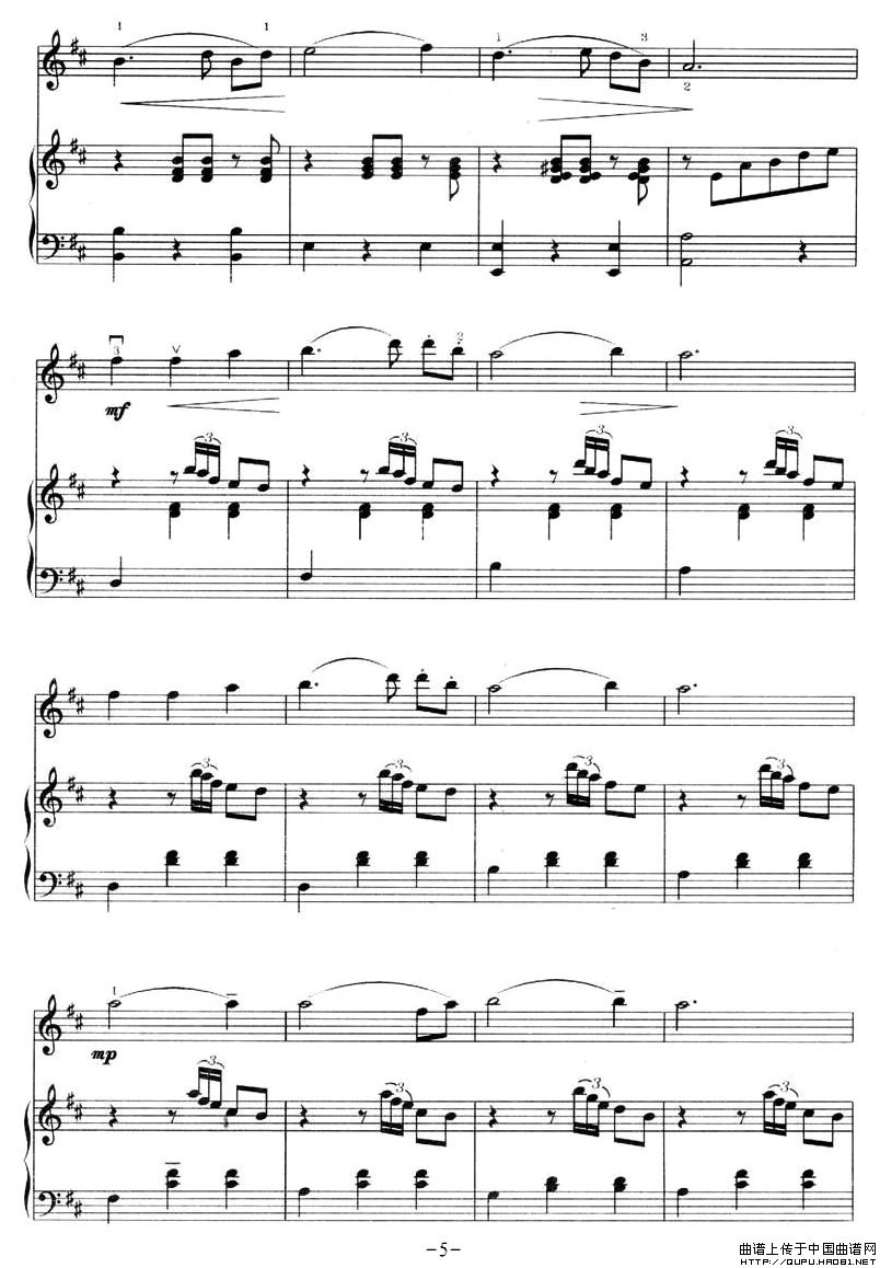 茉莉花5-钢琴谱-曲谱
