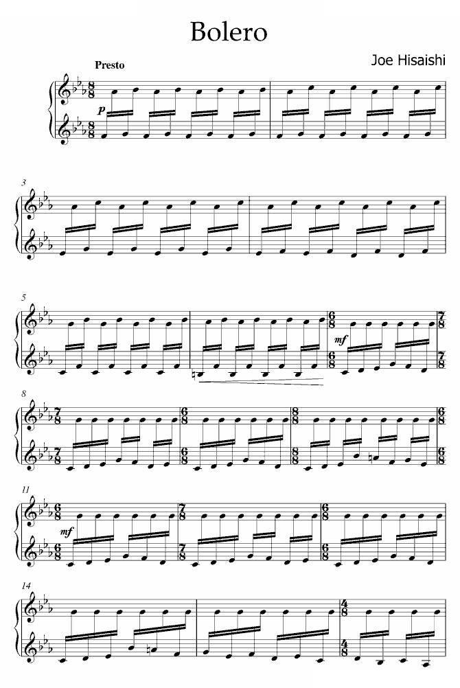 Bolero1-钢琴谱-曲谱
