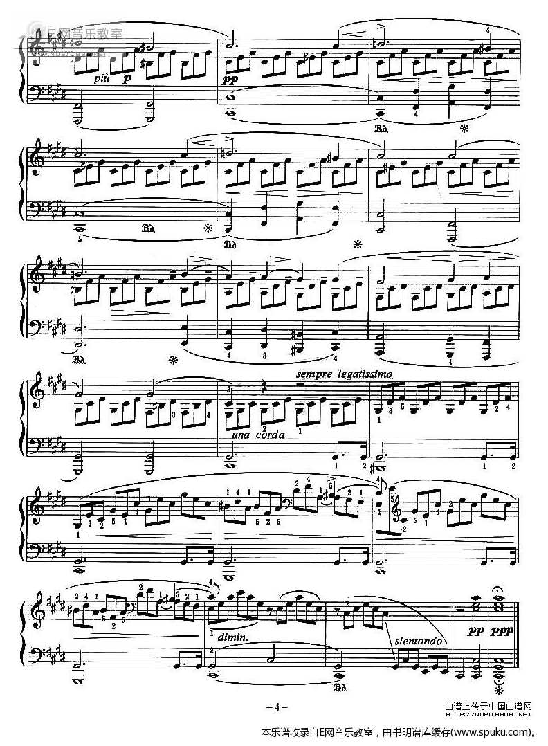 月光奏鸣曲4-钢琴谱-曲谱