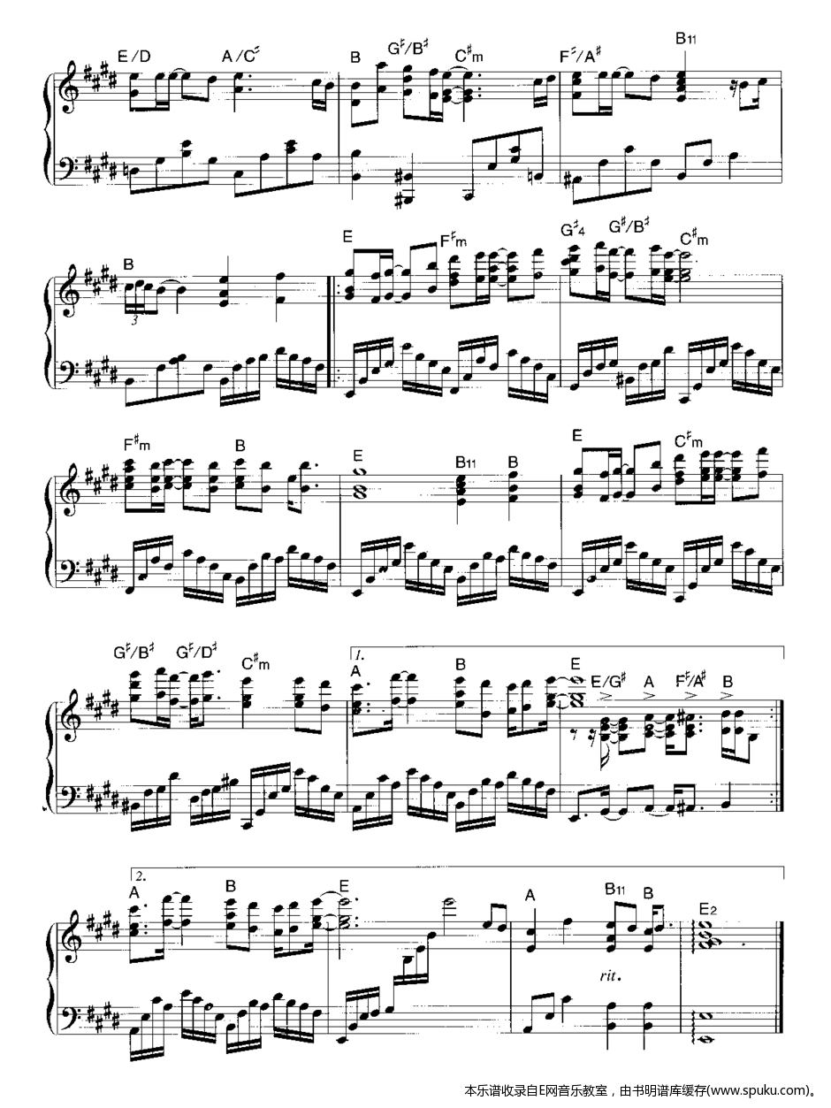 流星雨3-钢琴谱-曲谱