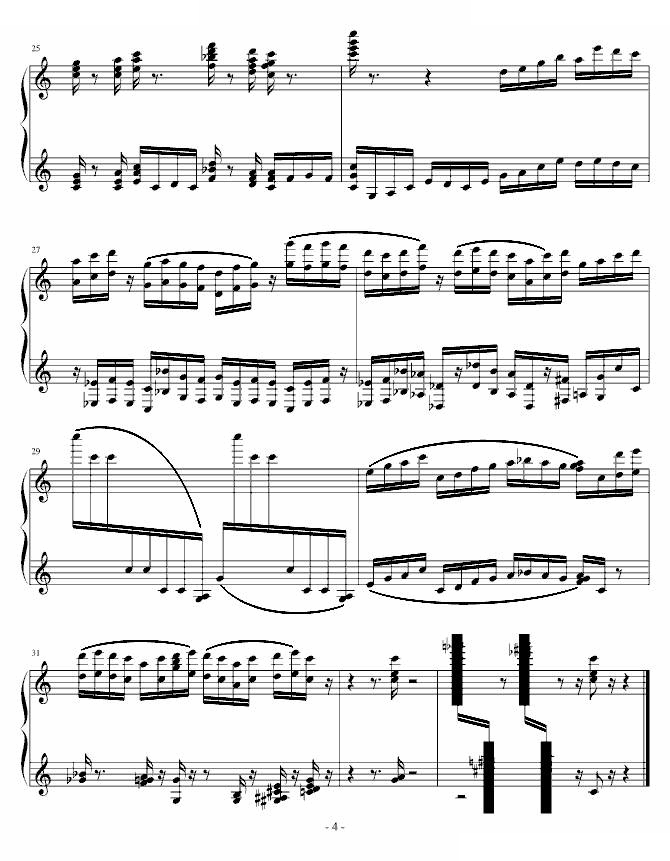 追逐4-钢琴谱-曲谱