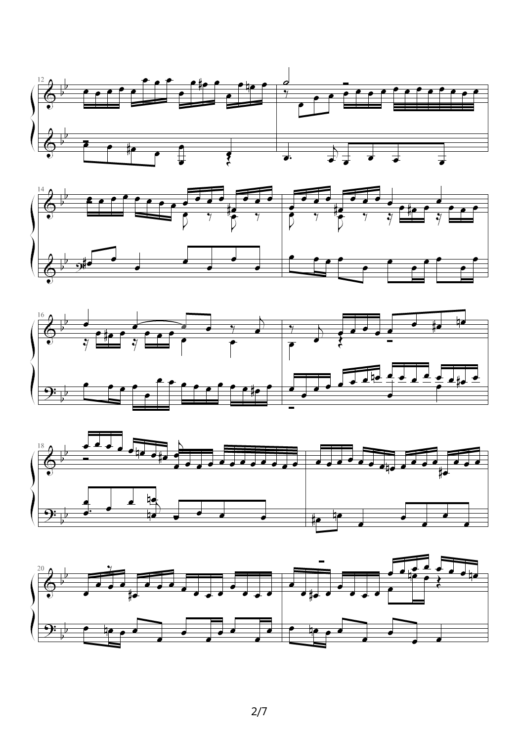 BWV578 Little Fugue钢琴谱|BWV578 Little Fugue最新钢琴谱|BWV578 Little Fugue钢琴谱下载