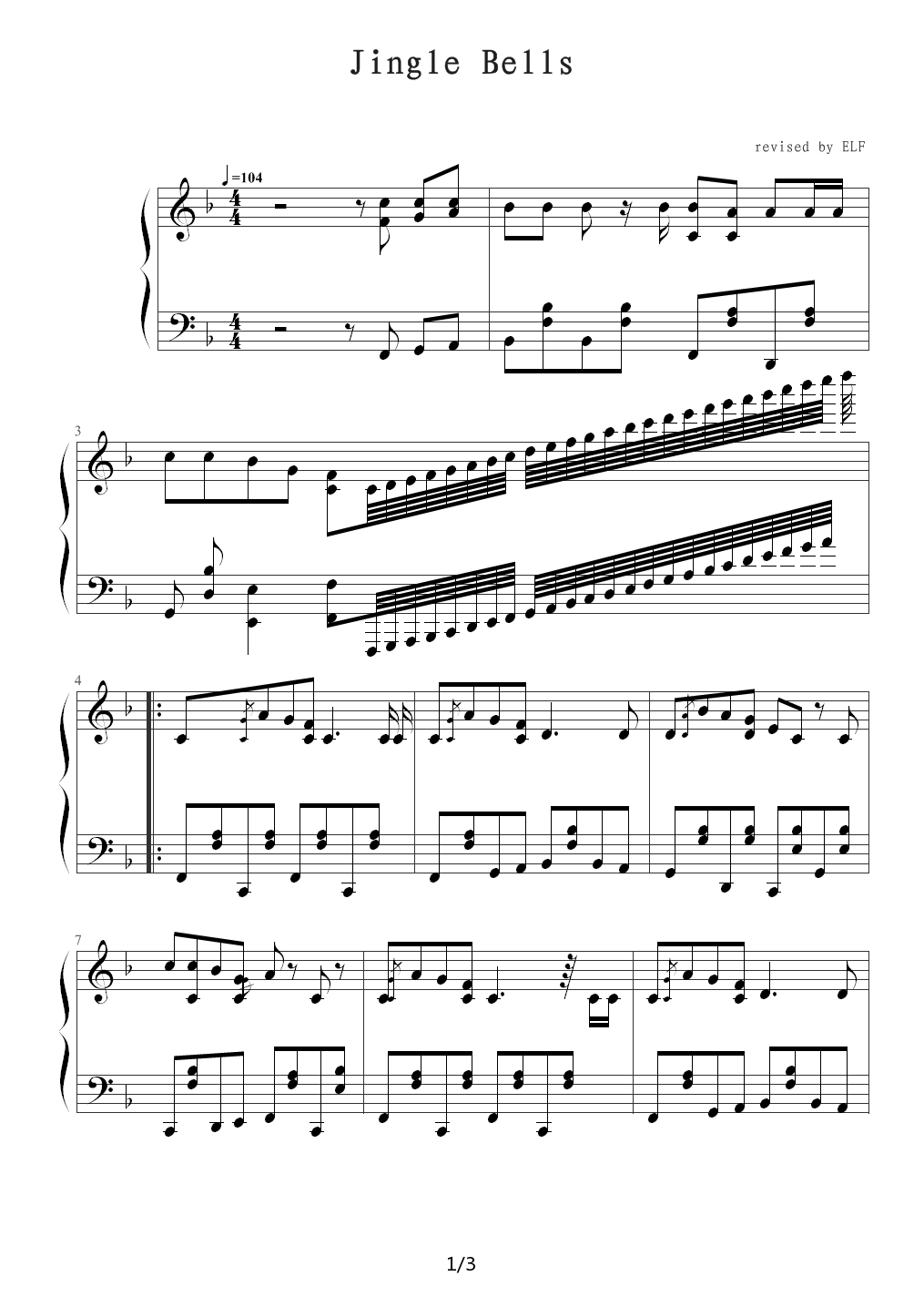 JingleBells钢琴谱|JingleBells最新钢琴谱|JingleBells钢琴谱下载