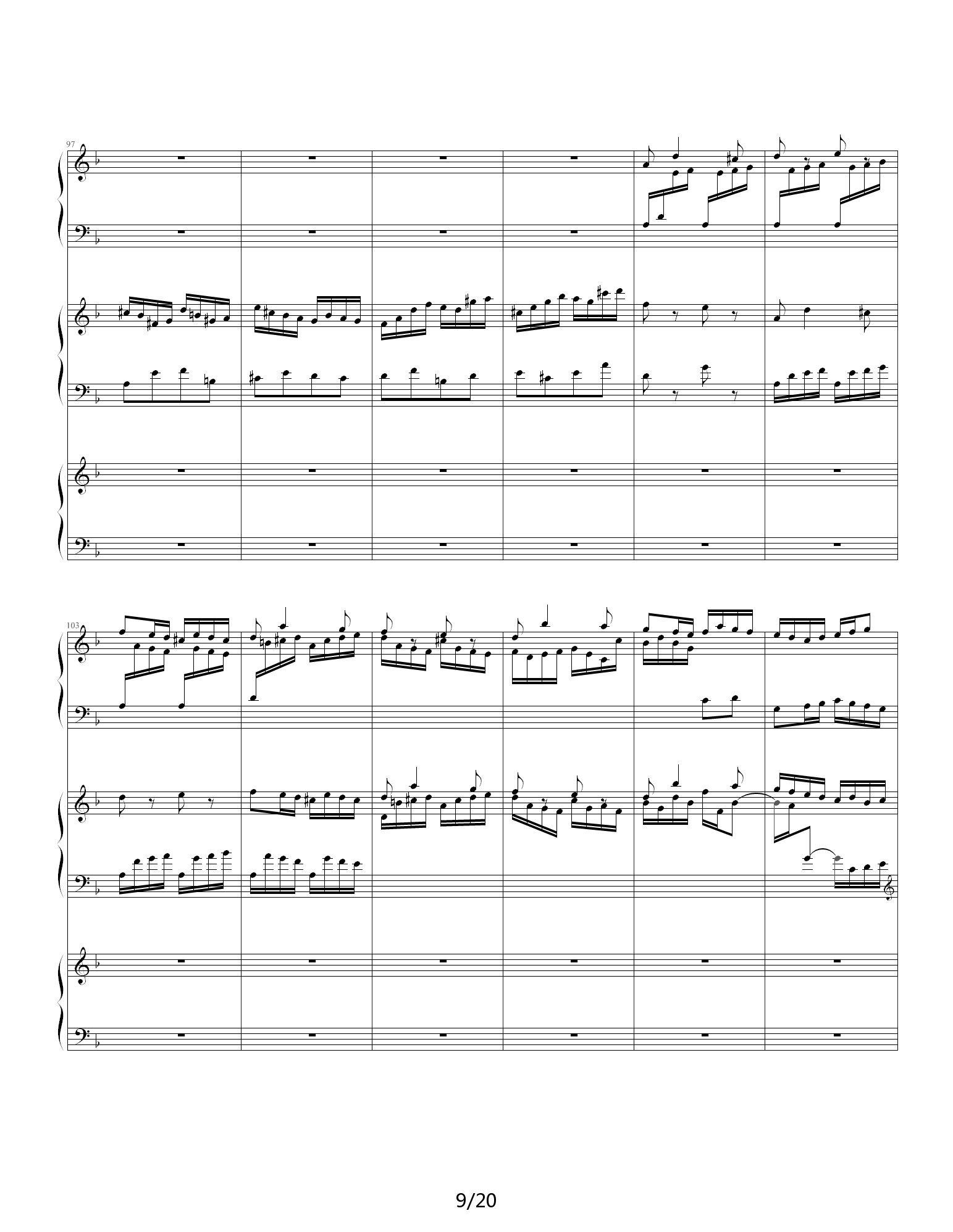 Bwv 1063钢琴谱|Bwv 1063最新钢琴谱|Bwv 1063钢琴谱下载