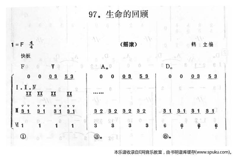 生命的回顾简谱|生命的回顾最新简谱|生命的回顾简谱下载