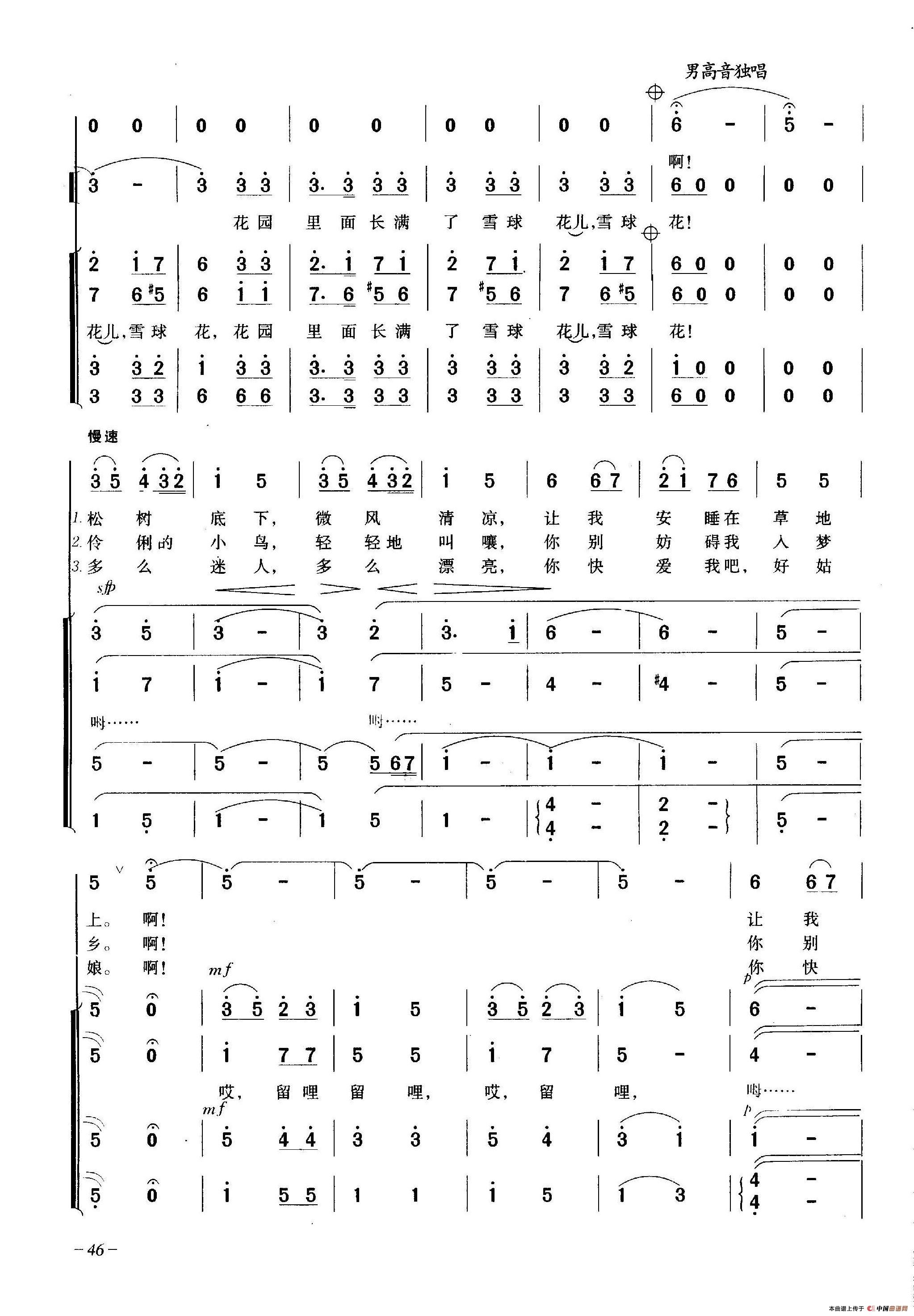 雪球花1简谱|雪球花1最新简谱|雪球花1简谱下载